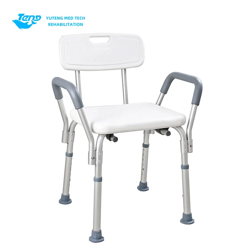 Sedia da bagno in alluminio con braccioli