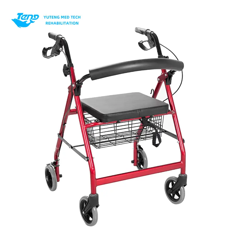Walker a rotolatore pieghevole con sedile